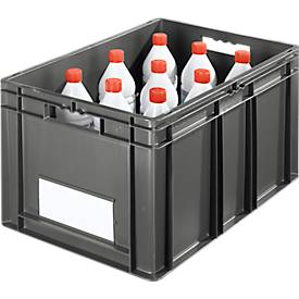 Euro-Maß-Behälter Serie EF 6320, Inhalt 63,7 l, Durchfassgriff, eisengrau