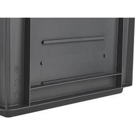 Euro-Maß-Behälter Serie EF 6320, Inhalt 63,7 l, Durchfassgriff, eisengrau, inkl. Deckel, 3 Stück