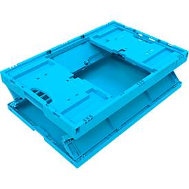 EURO-Maß Faltbox 6422 NG, ohne Deckel, für Lager- und Mehrwegtransport, 41,4 Liter, blau