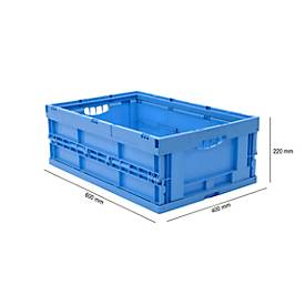 EURO-Maß Faltbox 6422 NG, ohne Deckel, für Lager- und Mehrwegtransport, 41,4 Liter, blau