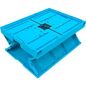 EURO-Maß Faltbox 8645, ohne Deckel, Volumen 171,2 l, mit Stirnteilsicherung, blau