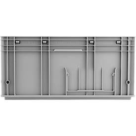 Eurobehälter Serie R-KLT Boxy, geschlossen, mit Deckel, PP, B 595 x T 395 x H 278 mm, 52,1 l, grau, 1 Stück