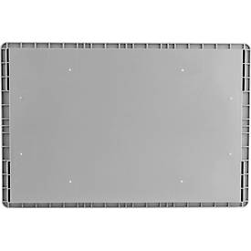 Eurobehälter Serie R-KLT Boxy, geschlossen, mit Deckel, PP, B 595 x T 395 x H 278 mm, 52,1 l, grau, 1 Stück
