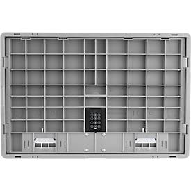 Eurobehälter Serie R-KLT Boxy, geschlossen, mit Deckel, PP, B 595 x T 395 x H 278 mm, 52,1 l, grau, 1 Stück