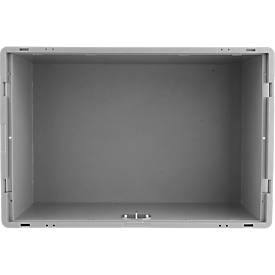 Eurobehälter Serie R-KLT Boxy, geschlossen, mit Deckel, PP, B 595 x T 395 x H 278 mm, 52,1 l, grau, 1 Stück