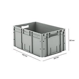 Eurobox serie LTF 6280, de PP, capacidad 53,8 L, asa gris