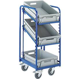 Eurokastenwagen mit offenem Rahmen und 3 Kästen, 410 x 620 mm