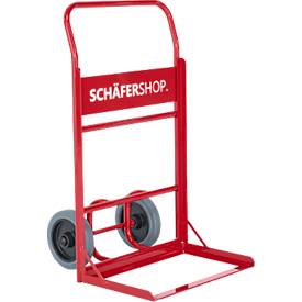Eurokistenkarre Genius 1003, 150 kg, Vollgummi, Schaufelbreite 605 mm, pulverbeschichtet, karminrot RAL 3002