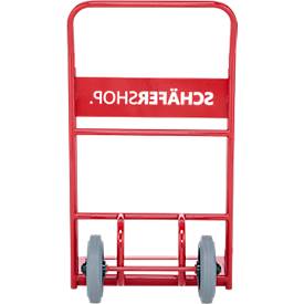 Eurokistenkarre Genius 1003, 150 kg, Vollgummi, Schaufelbreite 605 mm, pulverbeschichtet, karminrot RAL 3002