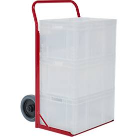 Eurokistenkarre Genius 1003, 150 kg, Vollgummi, Schaufelbreite 605 mm, pulverbeschichtet, karminrot RAL 3002