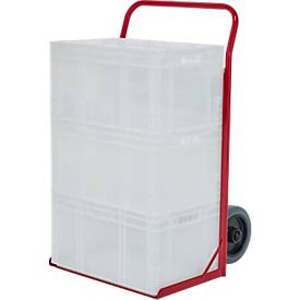 Eurokistenkarre Genius 1003, 150 kg, Vollgummi, Schaufelbreite 605 mm, pulverbeschichtet, karminrot RAL 3002