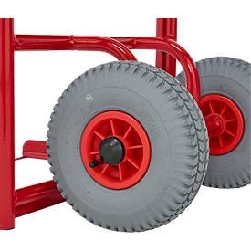 Eurokistenkarre Genius 1004, 150 kg, Luftbereifung, Schaufelbreite 605 mm, pulverbeschichtet, karminrot RAL 3002