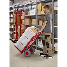 Eurokistenkarre Genius 1004, 150 kg, Luftbereifung, Schaufelbreite 605 mm, pulverbeschichtet, karminrot RAL 3002