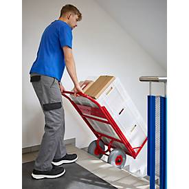 Eurokistenkarre Genius 1004, 150 kg, Luftbereifung, Schaufelbreite 605 mm, pulverbeschichtet, karminrot RAL 3002