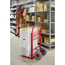 Eurokistenkarre Genius 1004, 150 kg, Luftbereifung, Schaufelbreite 605 mm, pulverbeschichtet, karminrot RAL 3002