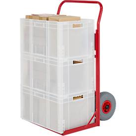 Eurokistenkarre Genius 1004, 150 kg, Luftbereifung, Schaufelbreite 605 mm, pulverbeschichtet, karminrot RAL 3002