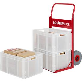 Eurokistenkarre Genius 1004, 150 kg, Luftbereifung, Schaufelbreite 605 mm, pulverbeschichtet, karminrot RAL 3002