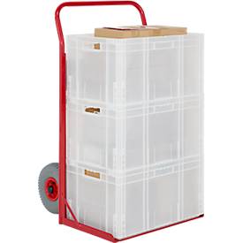 Eurokistenkarre Genius 1004, 150 kg, Luftbereifung, Schaufelbreite 605 mm, pulverbeschichtet, karminrot RAL 3002