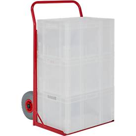 Eurokistenkarre Genius 1004, 150 kg, Luftbereifung, Schaufelbreite 605 mm, pulverbeschichtet, karminrot RAL 3002