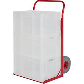 Eurokistenkarre Genius 1004, 150 kg, Luftbereifung, Schaufelbreite 605 mm, pulverbeschichtet, karminrot RAL 3002
