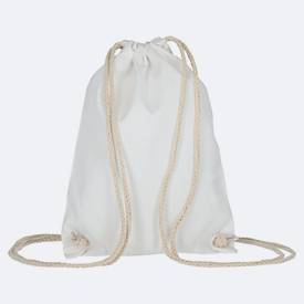 Event Festival Beutel TEXXILLA, A4, als Rucksack nutzbar, naturfarbene/kürzbare Kordeln, OEKO-TEX® STANDARD 100, L 210 x B 290 mm, Baumwolle, weiß