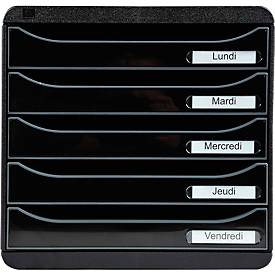 Exacompta Big Box Plus Iderama Anisgrün glossy, 5 offene Schubladen A4/A4+/24x32, leise, Sicherheitsstopp, stapelbar