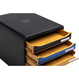 Exacompta Big Box Plus Neo Deco sortiert, 5 Schubladen A4/A4+, offene Front, leise mit Sicherheitsstopp, stapelbar
