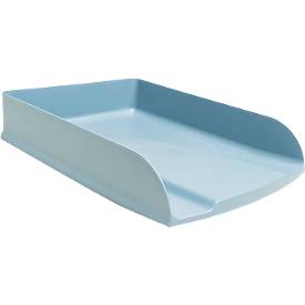 Exacompta Briefablage Combo Styli Autentik, A4+, aus recyceltem Kunststoff, stapelbar, Etikettenhalter, 6er-Set, blaugrau