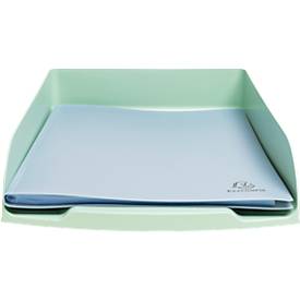 Exacompta Briefablage Combo Styli Autentik, A4+, aus recyceltem Kunststoff, stapelbar, Etikettenhalter, 6er-Set, salbei