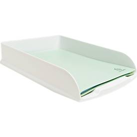 Exacompta Briefablage Combo Styli Autentik, A4+, aus recyceltem Kunststoff, stapelbar, Etikettenhalter, 6er-Set, weiß