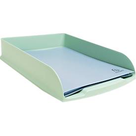 Exacompta Briefablage Combo Styli Autentik, Querformat, A4+, aus recyceltem Kunststoff, stapelbar, Etikettenhalter, 6er-Set, salbei