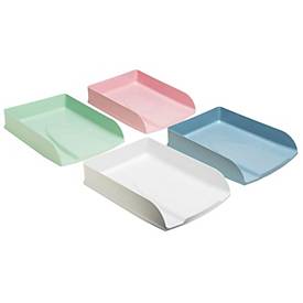 Exacompta Briefablagen Set Combo AutentiK, 4-tlg A4+, bis 500 Blatt je Ablage, Etikettenhalter, stapelbar, 25 Jahre