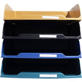 Exacompta Briefablagen Set Combo Neo Deco, 4-tlg A4+, bis 500 Blatt je Ablage, Etikettenhalter, stapelbar, 25 Jahre