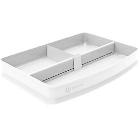 Exacompta Combo Top Aufbewahrungsmodul, mit variablen Trennwänden, passend für Briefablagen 255 mm, Kunststoff, B 255 x T 360 x H 70 mm, weiß