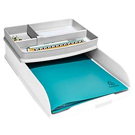 Exacompta Combo Top Aufbewahrungsmodul, mit variablen Trennwänden, passend für Briefablagen 255 mm, Kunststoff, B 255 x T 360 x H 70 mm, weiß