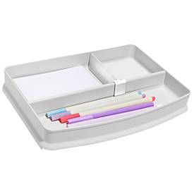 Exacompta Combo Top Aufbewahrungsmodul, mit variablen Trennwänden, passend für Briefablagen 255 mm, Kunststoff, B 255 x T 360 x H 70 mm, weiß