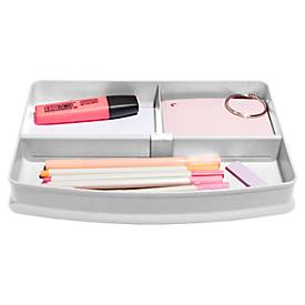 Exacompta Combo Top Aufbewahrungsmodul, mit variablen Trennwänden, passend für Briefablagen 255 mm, Kunststoff, B 255 x T 360 x H 70 mm, weiß