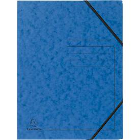Exacompta Eckspannmappe, DIN A4, mit Gummizug, beschriftbar, Colorspan-Karton, 355 g/m², blau