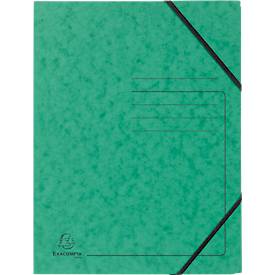 Exacompta Eckspannmappe, DIN A4, mit Gummizug, beschriftbar, Colorspan-Karton, 355 g/m², grün