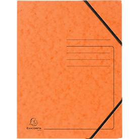 Exacompta Eckspannmappe, DIN A4, mit Gummizug, beschriftbar, Colorspan-Karton, 355 g/m², orange