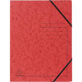 Exacompta Eckspannmappe, DIN A4, mit Gummizug, beschriftbar, Colorspan-Karton, 355 g/m², rot