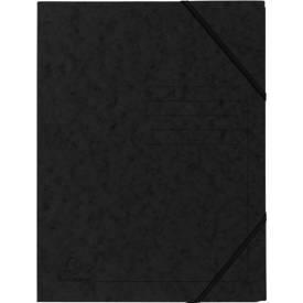 Exacompta Eckspannmappe, DIN A4, mit Gummizug, beschriftbar, Colorspan-Karton, 355 g/m², schwarz