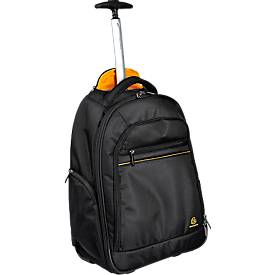 Exacompta Exactive® Businessrucksack mit Rollen, 18 l, für Laptops bis 15,6″, TSA-Schloss, Trolleygriff, RPET, Handgepäckformat, schwarz