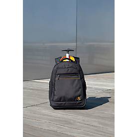 Exacompta Exactive® Businessrucksack mit Rollen, 18 l, für Laptops bis 15,6″, TSA-Schloss, Trolleygriff, RPET, Handgepäckformat, schwarz