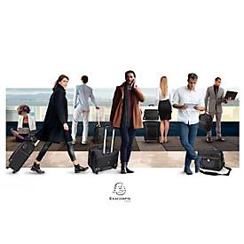 Exacompta Exactive® Businessrucksack mit Rollen, 18 l, für Laptops bis 15,6″, TSA-Schloss, Trolleygriff, RPET, Handgepäckformat, schwarz