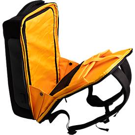 Exacompta Exactive® Laptop-Schalenrucksack, 16 l, RPET, für Laptops bis 16″, USB-Anschluss, diebstahlsicher, wasserdicht, reflektierend, schwarz