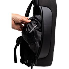 Exacompta Exactive® Laptop-Schalenrucksack, 16 l, RPET, für Laptops bis 16″, USB-Anschluss, diebstahlsicher, wasserdicht, reflektierend, schwarz