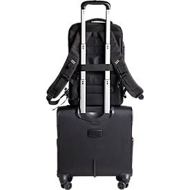 Exacompta Exactive® Laptop-Schalenrucksack, 16 l, RPET, für Laptops bis 16″, USB-Anschluss, diebstahlsicher, wasserdicht, reflektierend, schwarz