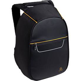 Exacompta Exactive® Notebook-Rucksack, für Laptops bis 15″, Nylon, mit Trolley-Schlaufe & Organizerfächern, B 290 x H 450 x T 160 mm, schwarz