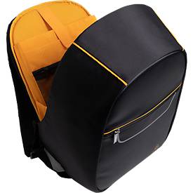 Exacompta Exactive® Notebook-Rucksack, für Laptops bis 15″, Nylon, mit Trolley-Schlaufe & Organizerfächern, B 290 x H 450 x T 160 mm, schwarz